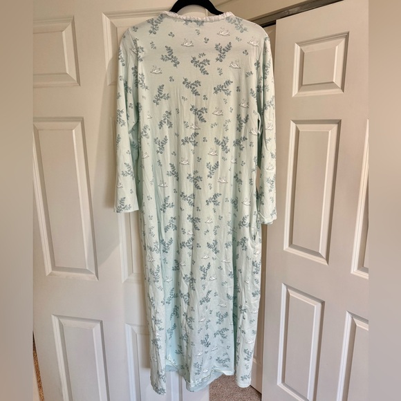 Cuddledown Maxi Long Sleeve Nightgown Swan Print Women’s XL - Picture 4 of 4